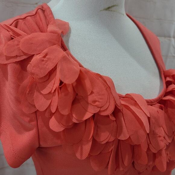 Cato orange/peach blouse with fringe on collar - Picture 6 of 14